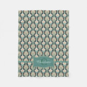 Modern Abstract botanisch monogrampatroon Fleece Deken (Voorkant)