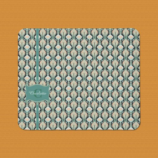 Modern  Abstract botanisch monogrampatroon Muismat