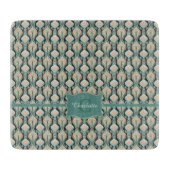 Modern Abstract botanisch monogrampatroon Snijplank (Voorkant)