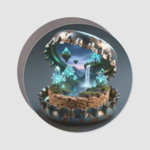 Modern Abstract Bottle Cap Magnets