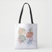 Modern Abstract Cat Face Tote Bag (Devant)