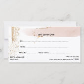 Modern Abstract Certificaat Gift Kaart (Achterkant)