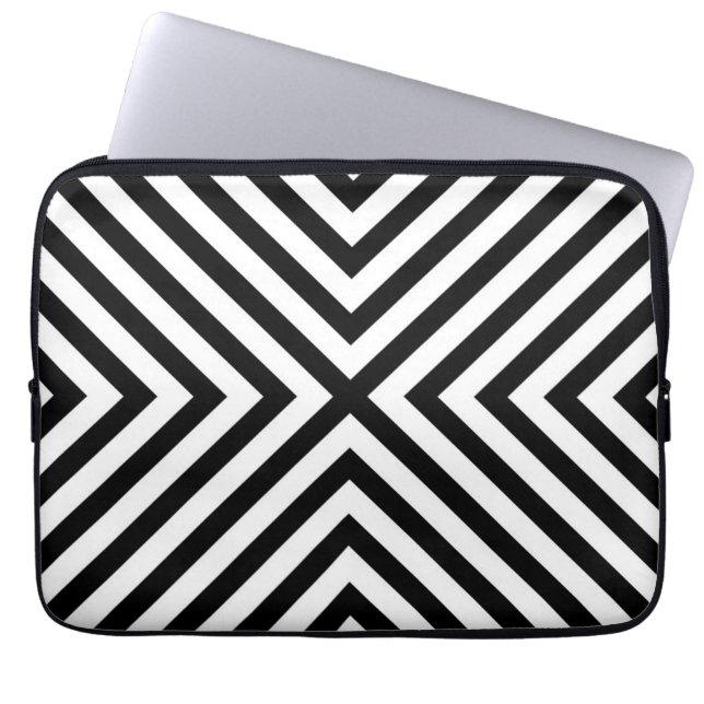 Modern Abstract Chevron Pattern Laptop Sleeve (Voorkant)