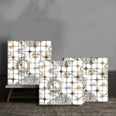 Modern Abstract Circles and Stars in Gold and Bron Tegeltje