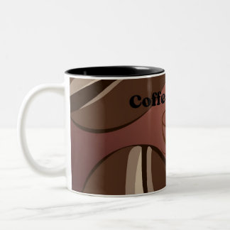 modern abstract coffee art mug  tweekleurige koffiemok