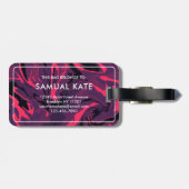 Modern Abstract Colorful Waves Background Bagagelabel (Achterkant horizontaal)