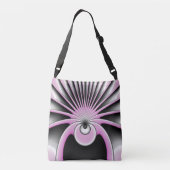 Modern Abstract Crazy Fractal Art Pattern Crossbody Tas (Achterkant)