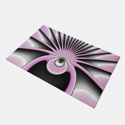 Modern Abstract Crazy Fractal Art Pattern Deurmat (Schuin)