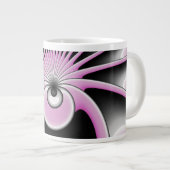 Modern Abstract Crazy Fractal Art Pattern Extra Grote Beker (Voorkant rechts)