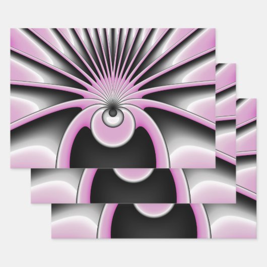 Modern Abstract Crazy Fractal Art Pattern Inpakpapier Vel (Set)