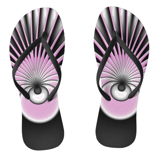 Modern Abstract Crazy Fractal Art Pattern Teenslippers (Voetbed)