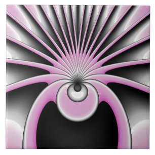 Modern Abstract Crazy Fractal Art Pattern Tegeltje