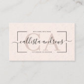 Modern Abstract Cream Earth Tone Signature Script Visitekaartje (Voorkant)