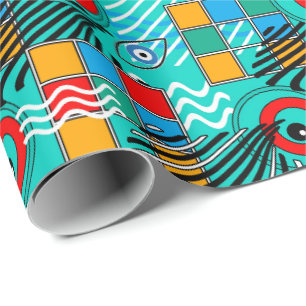 Modern abstract creatief multikleurig patroon cadeaupapier