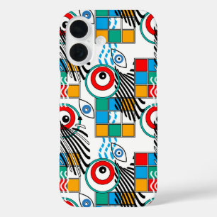Modern abstract creatief multikleurig patroon iPhone 16 hoesje