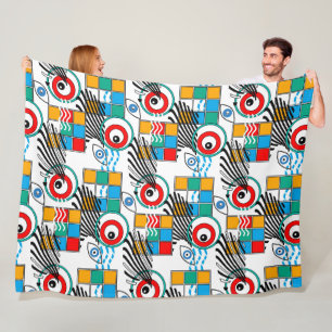Modern abstract creatief multikleurig patroon fleece deken