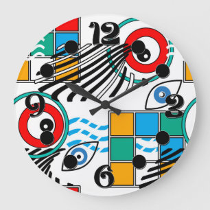Modern abstract creatief multikleurig patroon grote klok