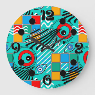Modern abstract creatief multikleurig patroon grote klok