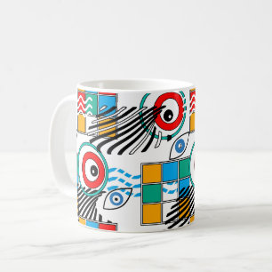 Modern abstract creatief multikleurig patroon koffiemok