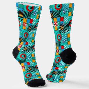 Modern abstract creatief multikleurig patroon sokken