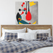Modern Abstract De Rode slinger Canvas Afdruk (Insitu (Slaapkamer))