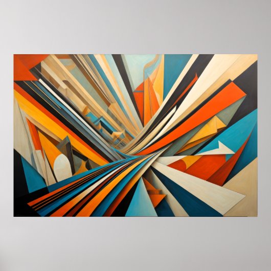 Modern Abstract Design Futurisme 3:2 Poster (Voorkant)