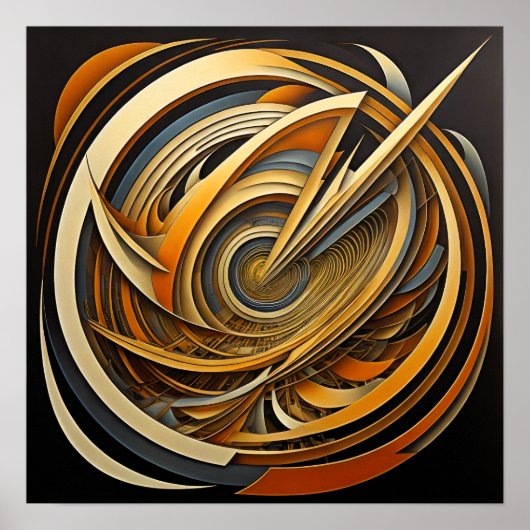 Modern Abstract Design Futurisme X Poster (Voorkant)