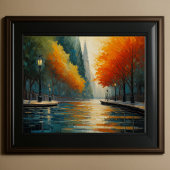 Modern Abstract Design Goud Sinaasappel Blauw Euro Poster