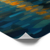 Modern Abstract Design Goudblauw Europees Poster (Hoek)