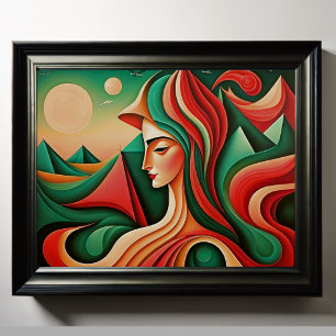 Modern Abstract Design Kubisme Surrealisme 4:5 Poster