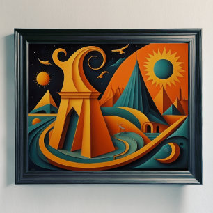 Modern Abstract Design Kubisme Surrealisme 4:5 Poster