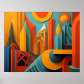 Modern Abstract Design Kubisme Surrealisme 4:5 Poster (Voorkant)