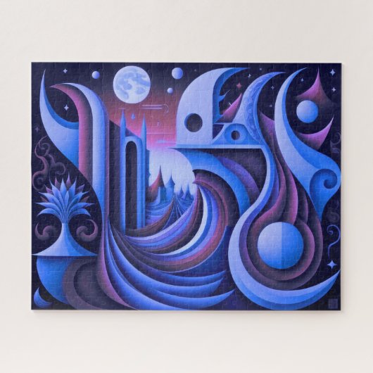 Modern Abstract Design Kubisme Surrealisme Legpuzzel (Horizontaal)