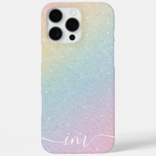 Modern Abstract Design met Gliter Initialen & Naam iPhone 16 Pro Max Hoesje