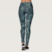 Modern Abstract Donkergroen Tie Dye Pattern Leggings (Achterkant)