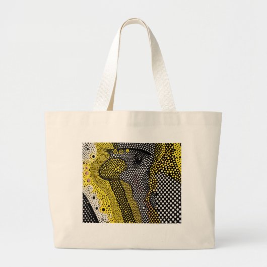 Modern Abstract Dot Pattern  Grote Tote Bag (Voorkant)