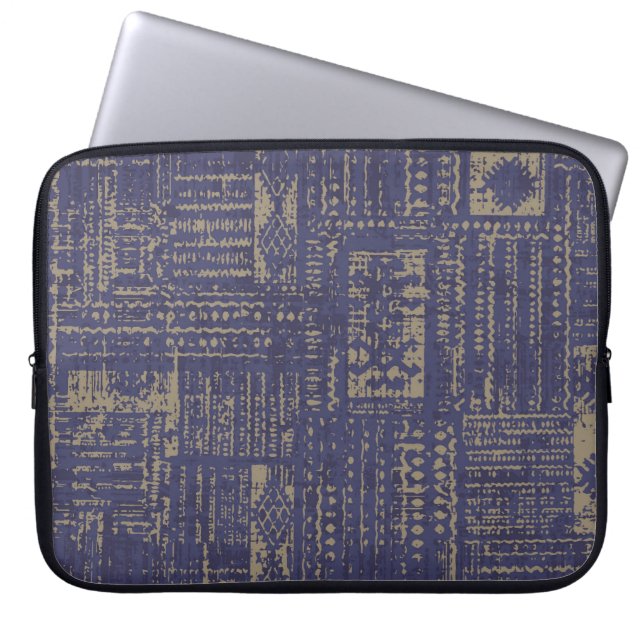 Modern abstract, eigentijds oppervlak pattern desi laptop sleeve (Voorkant)