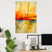 Modern Abstract Expressionistisch Schilderkunst Po Poster (Thuiskantoor)