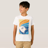Modern Abstract Face Boys' T-Shirt - Artistic Line (Voorkant volledig)