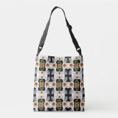 Modern abstract floral art crossbody tas (Achterkant)