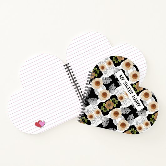 Modern abstract floral art notitieboek (Binnen)