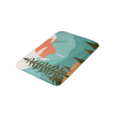 Modern Abstract Forest, Mountains, and Sunrise Badmat (Gekanteld)