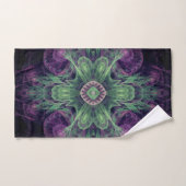 Modern Abstract fractaal Paars en groen ontwerp Bad Handdoek (Handdoek)