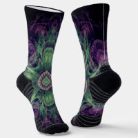 Modern Abstract fractaal Paars en groen ontwerp