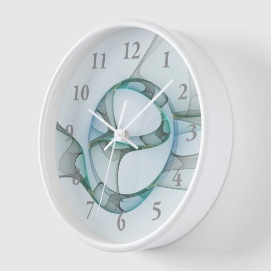 Modern Abstract Fractal Art Blue Turquoise Gray (Hoek)