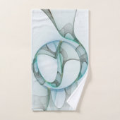 Modern Abstract Fractal Art Blue Turquoise Gray Handdoek (Handdoek)