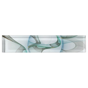 Modern Abstract Fractal Art Blue Turquoise Gray Naambordje