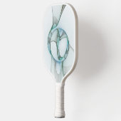 Modern Abstract Fractal Art Blue Turquoise Gray Pickleball Paddle (Links)
