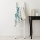 Modern Abstract Fractal Art Blue Turquoise Gray Sherpa Deken (In situ)