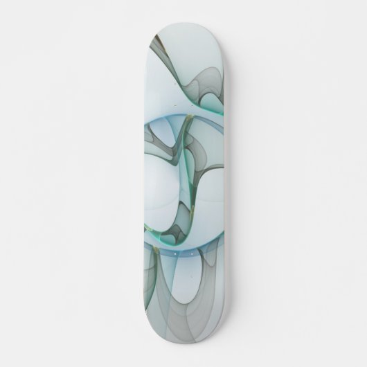 Modern Abstract Fractal Art Blue Turquoise Gray Skateboard (Voorkant)